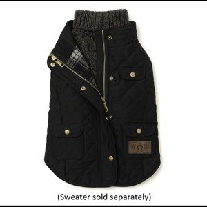 Fab Dog Quilted Barn Dog Coat - Black- Size 16”